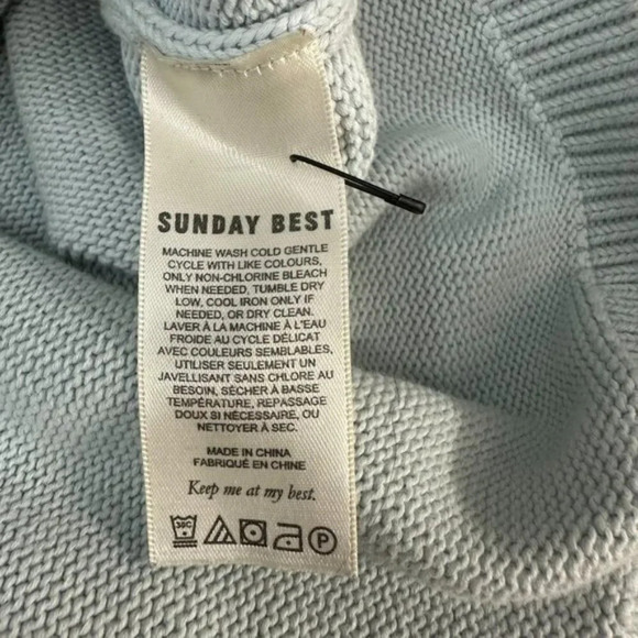 Sunday Best Lamora V-Neck Striped Button Front Cardigan Varsity Style Blue Small - Picture 14 of 16